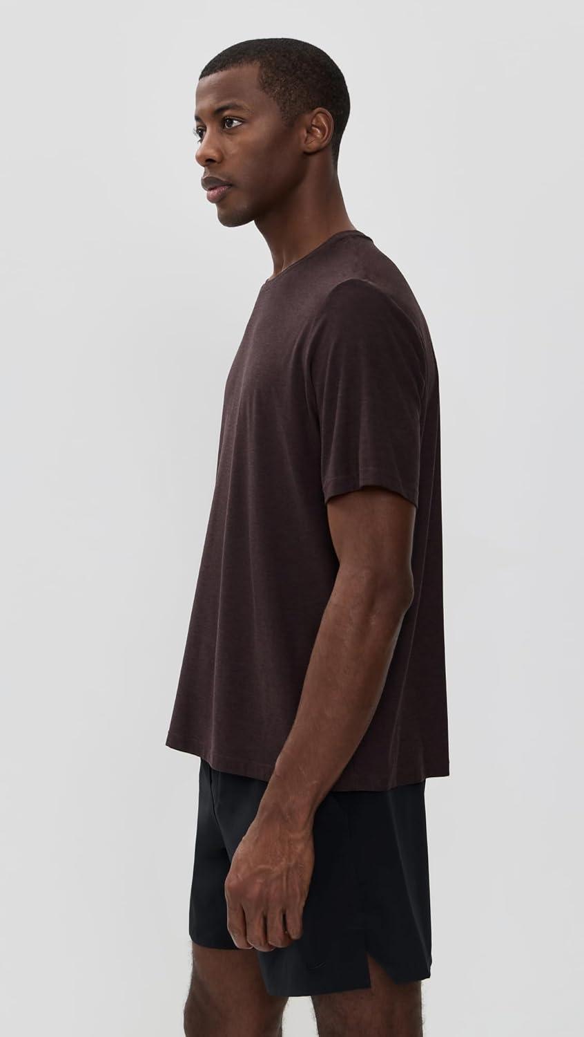 imageBeyond Yoga Mens Always Beyond Crew Tee 20Dark Chocolate Heather