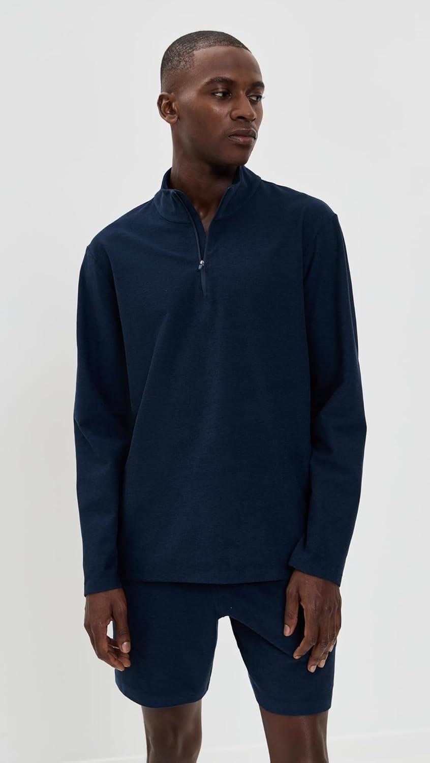 imageBeyond Yoga Mens SPACEDYE TERRAIN MENS QUARTER ZIP PULLOVERNocturnal Navy
