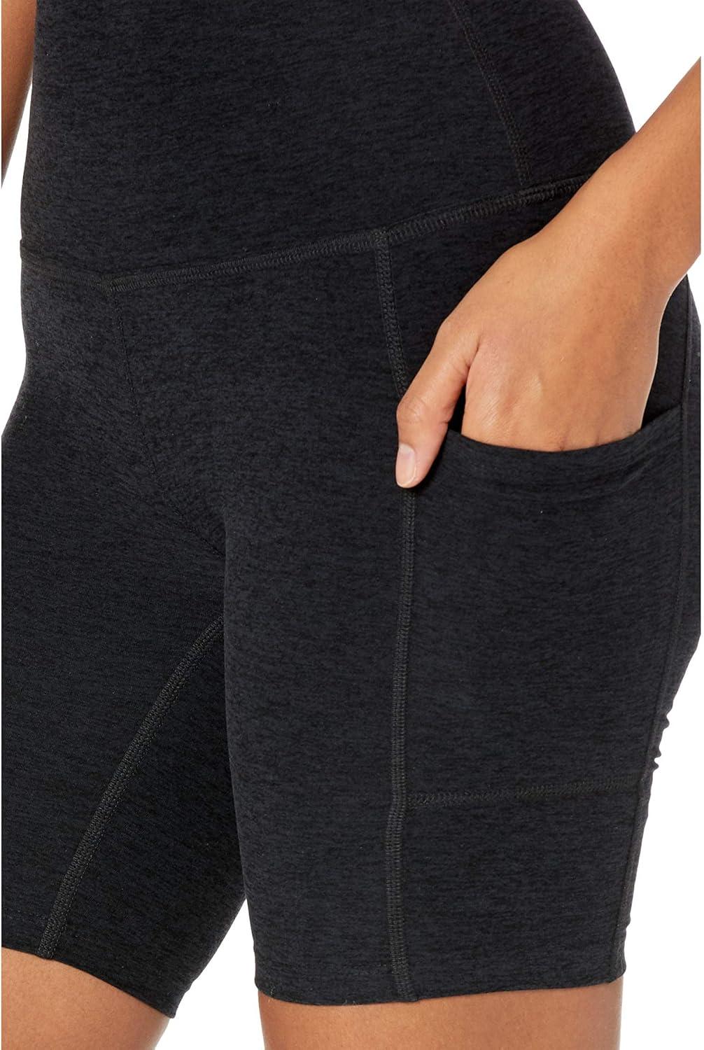 imageBeyond Yoga Spacedye Team Pockets High Waisted Biker ShortsDarkest Night
