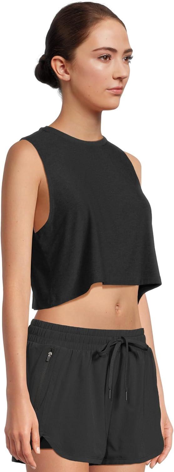 imageBeyond Yoga Womens Featherweight Minimal Cropped TankDarkest Night