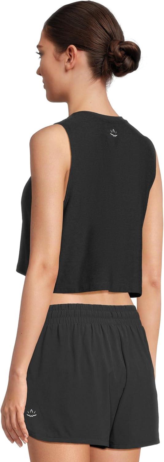 imageBeyond Yoga Womens Featherweight Minimal Cropped TankDarkest Night