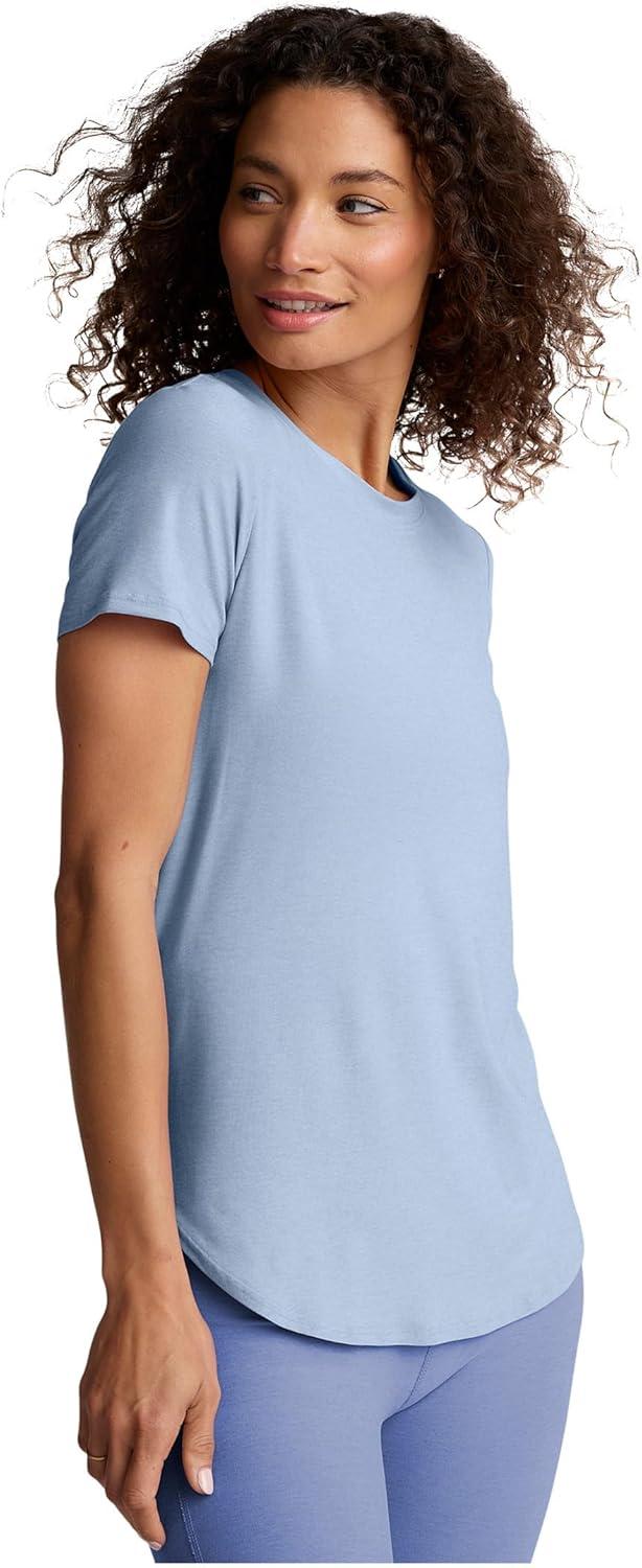 imageBeyond Yoga Womens Featherweight On The Down Low TeeBlue Zen Heather