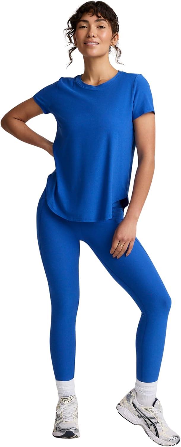imageBeyond Yoga Womens Featherweight On The Down Low TeeCourt Blue Heather