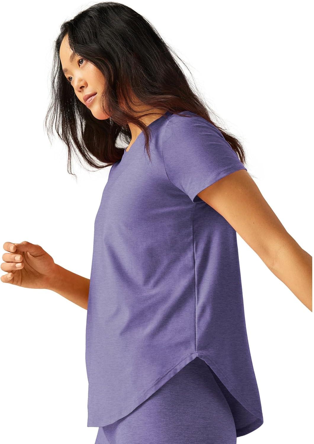 imageBeyond Yoga Womens Featherweight On The Down Low TeeIndigo Heather
