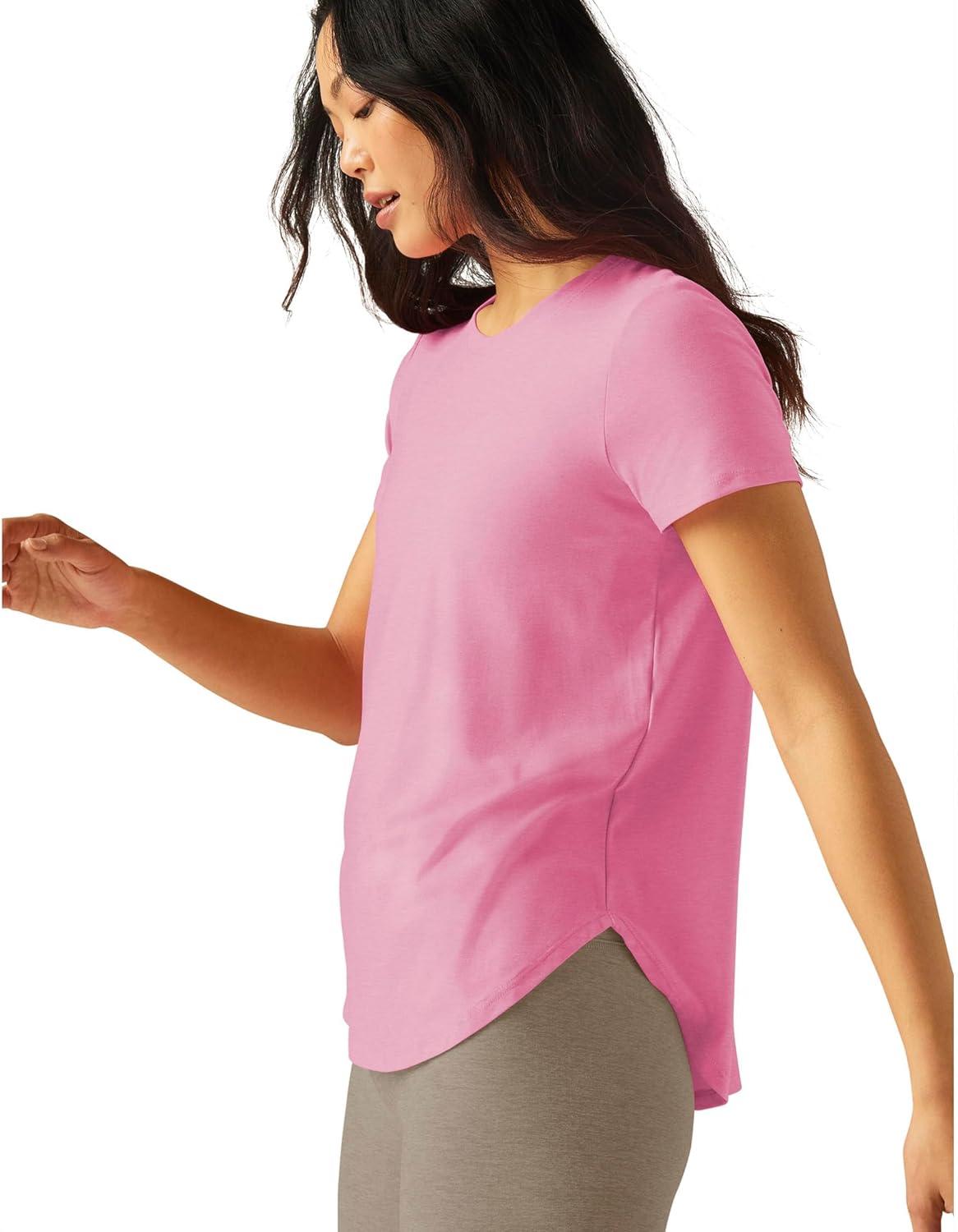 imageBeyond Yoga Womens Featherweight On The Down Low TeePink Bloom Heather