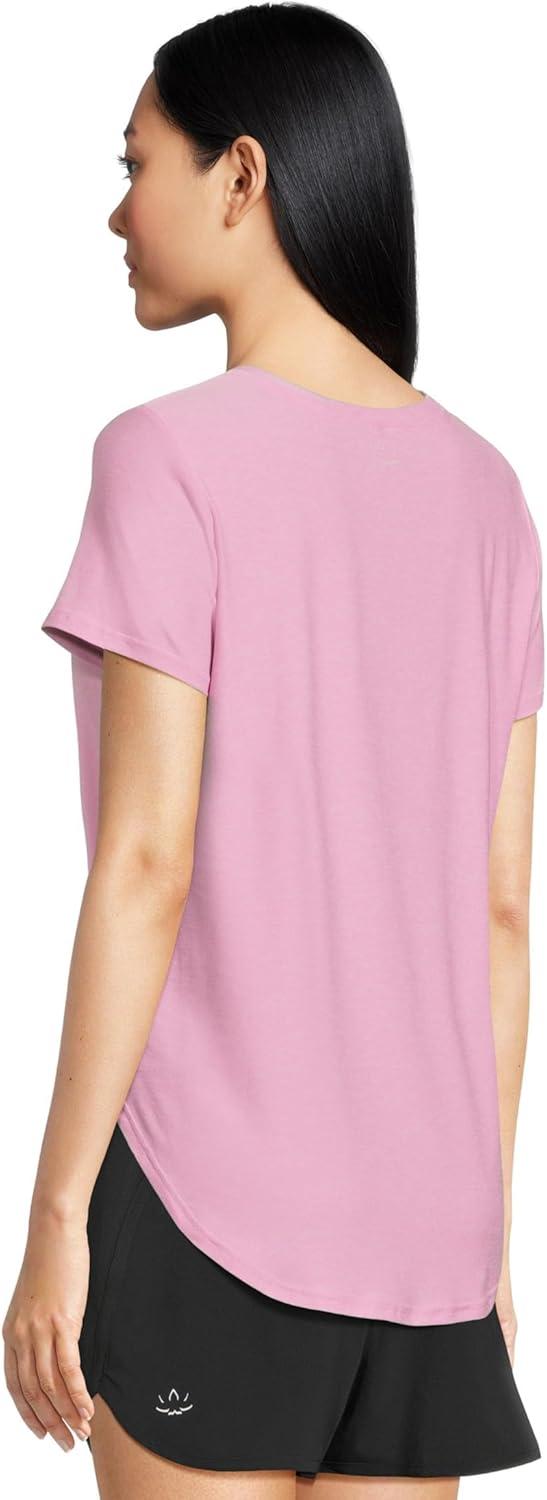 imageBeyond Yoga Womens Featherweight On The Down Low TeePink Haze Heather