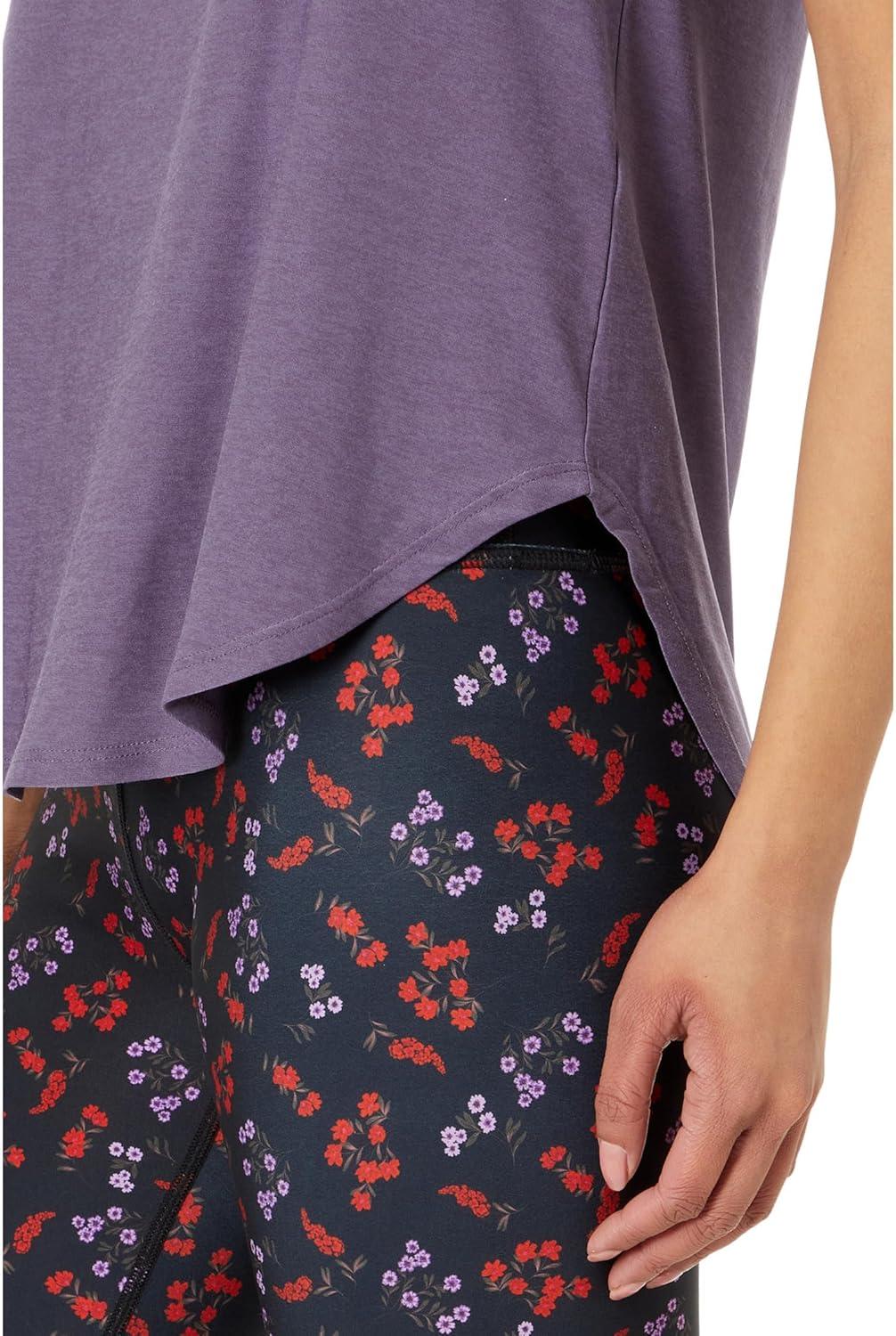 imageBeyond Yoga Womens Featherweight On The Down Low TeePurple Haze Heather