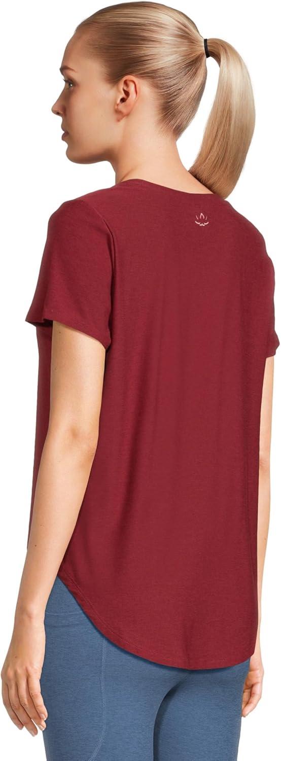 imageBeyond Yoga Womens Featherweight On The Down Low TeeRuby Rush Heather