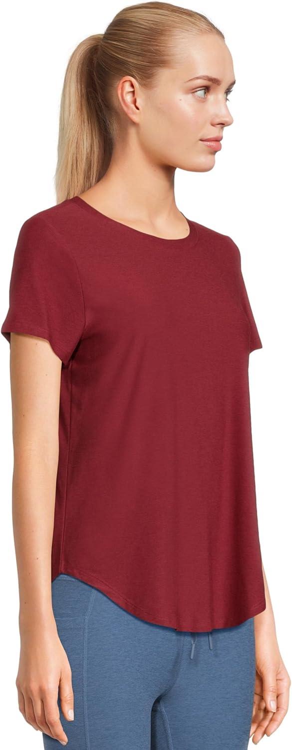imageBeyond Yoga Womens Featherweight On The Down Low TeeRuby Rush Heather