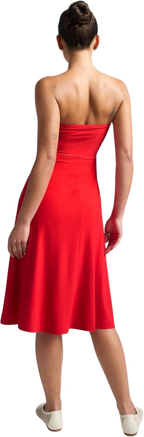 imageBeyond Yoga Womens Featherweight Strapless DressCandy Apple Red Heather