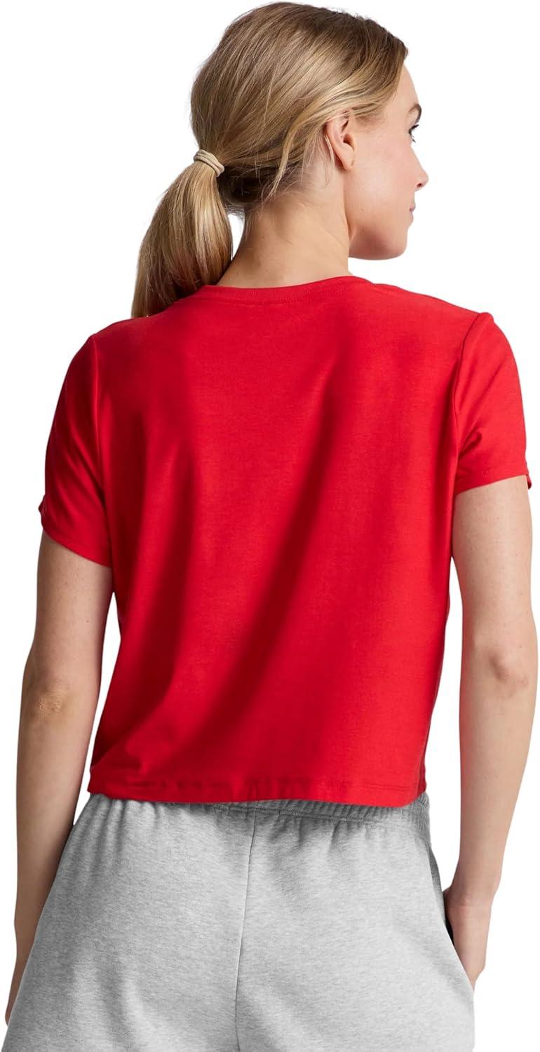 imageBeyond Yoga Womens Featherweight Supreme Cropped TeeCandy Apple Red Heather