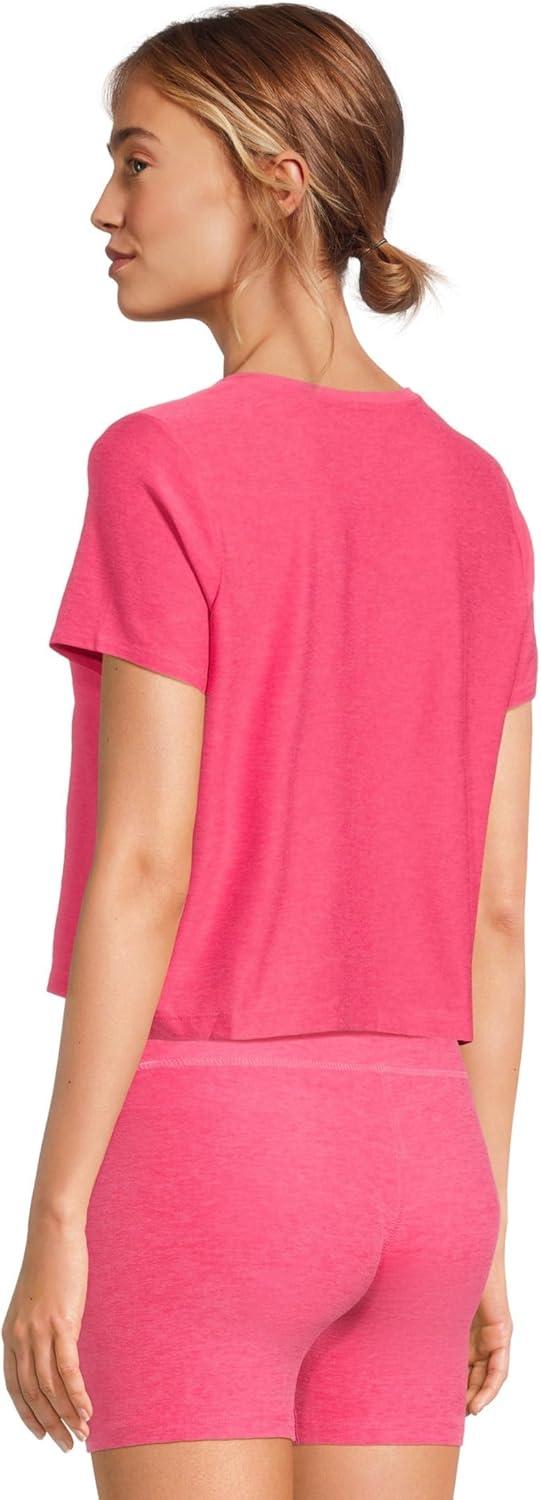imageBeyond Yoga Womens Featherweight Supreme Cropped TeeVivid Pink Heather