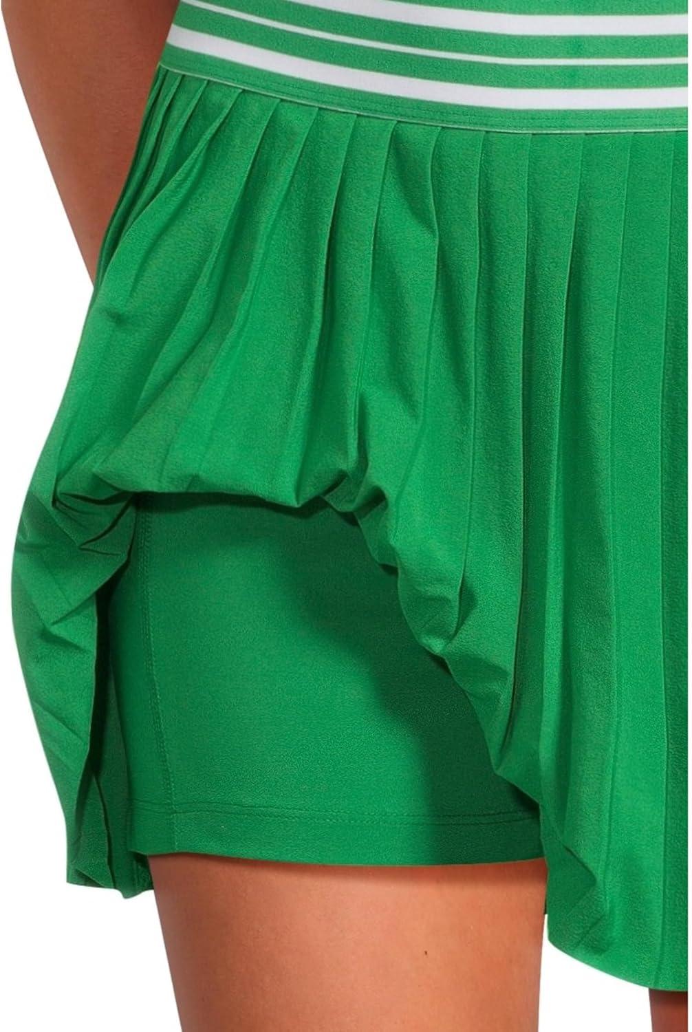 imageBeyond Yoga Womens If You Pleats Tipped Elastic Mini SkirtHome Court Green
