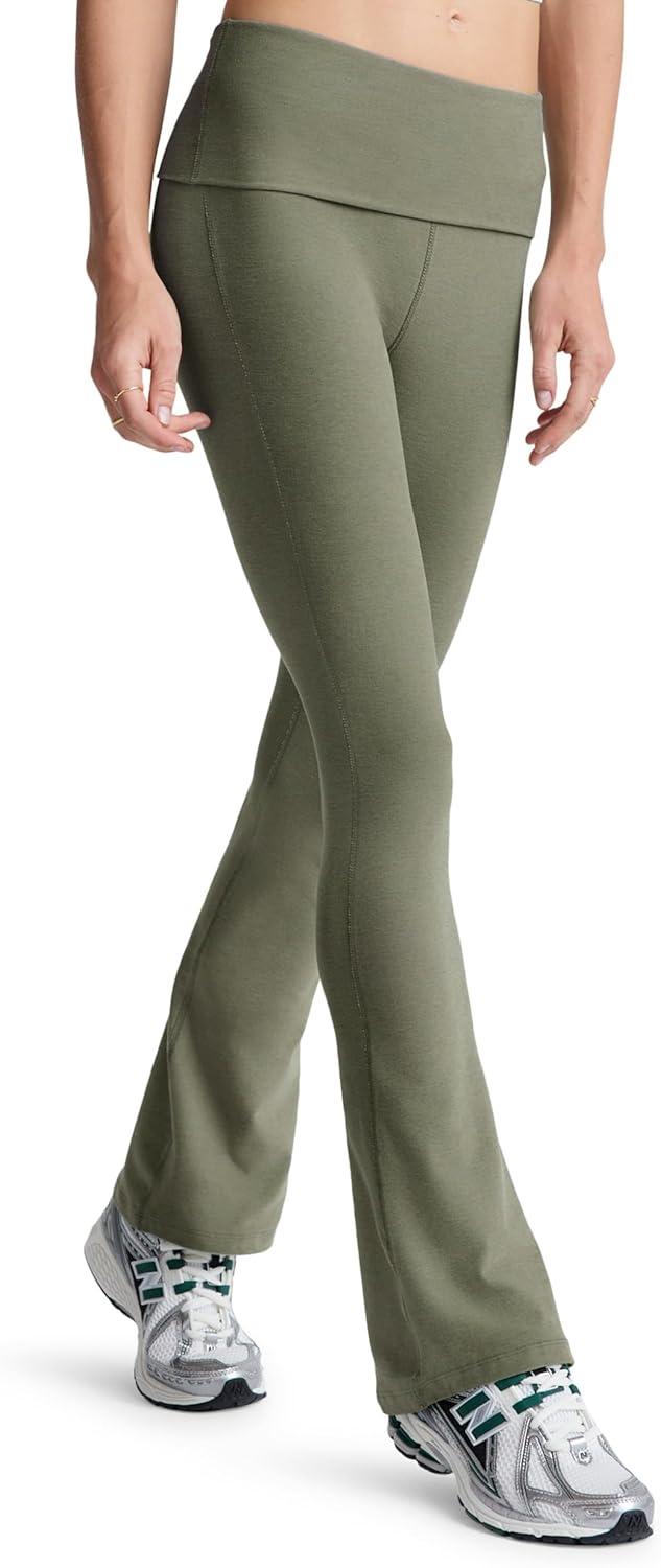 imageBeyond Yoga Womens Spacedye Foldover Bootcut PantGrey Sage Heather