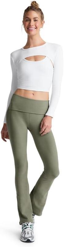 imageBeyond Yoga Womens Spacedye Foldover Bootcut PantGrey Sage Heather