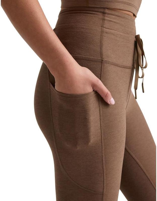 imageBeyond Yoga Womens Spacedye Go Pocket Midi LeggingTrue Chocolate Heather