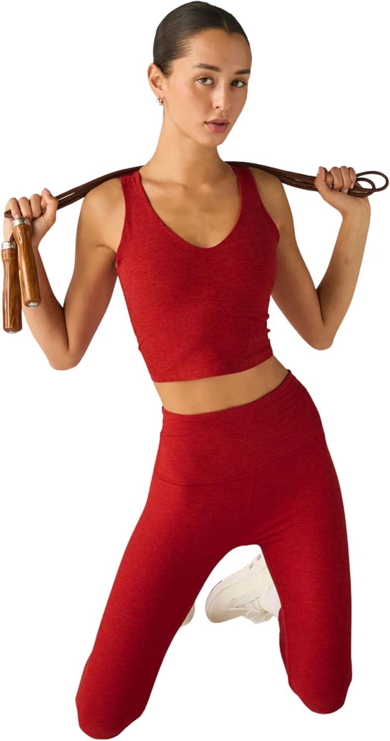 imageBeyond Yoga Womens Spacedye Good Day Cropped TankRuby Red Heather