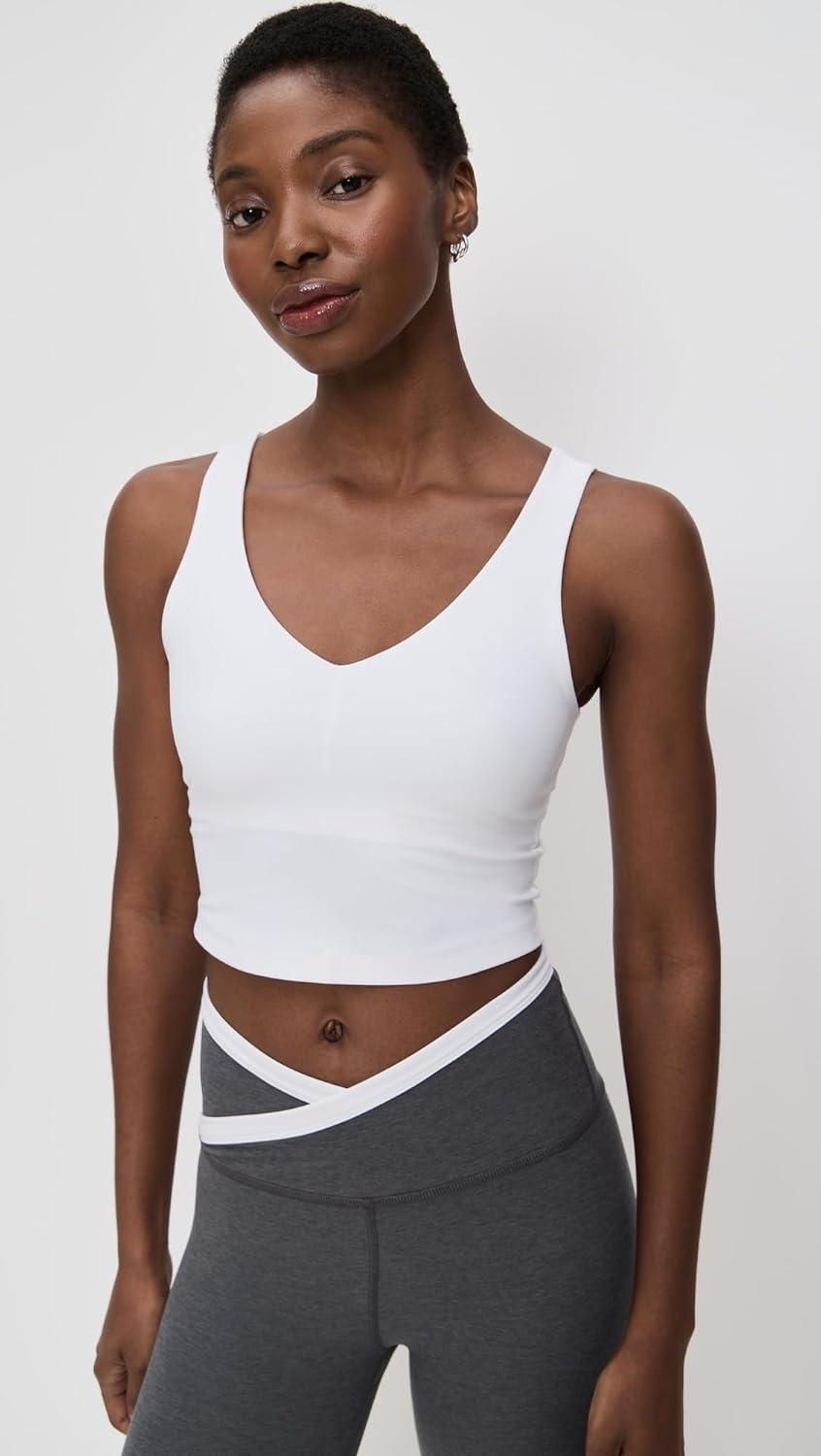 imageBeyond Yoga Womens Spacedye Good Day Cropped TankWhite