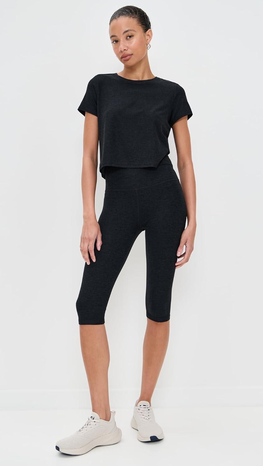 imageBeyond Yoga Womens Spacedye High Waisted Pedal Pusher LeggingsDarkest Night