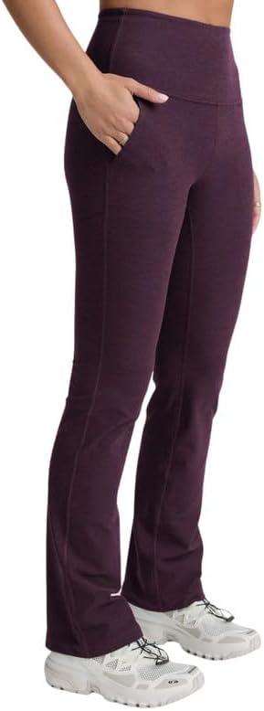 imageBeyond Yoga Womens Spacedye HighWaisted Practice Pocket Bootcut PantsEggplant Purple Heather