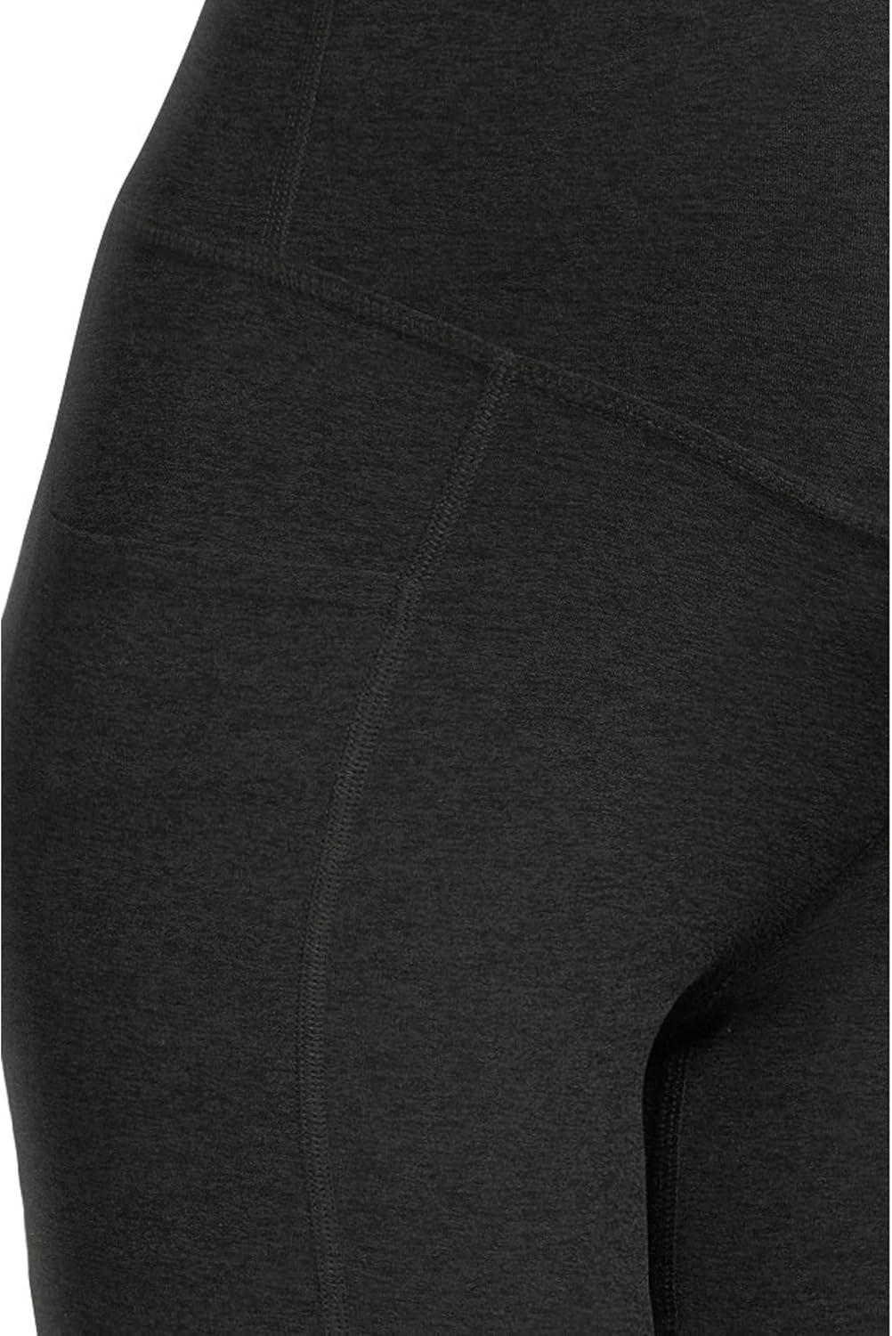 imageBeyond Yoga Womens Spacedye Keep Pace 5quot Maternity Pocket Biker ShortsDarkest Night