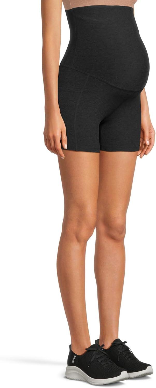 imageBeyond Yoga Womens Spacedye Keep Pace 5quot Maternity Pocket Biker ShortsDarkest Night