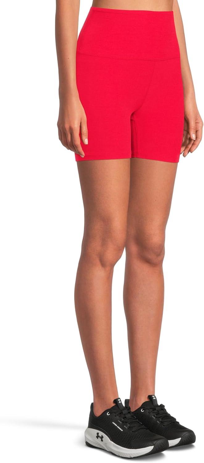 imageBeyond Yoga Womens Spacedye Keep Pace 5quot ShortCandy Apple Red Heather