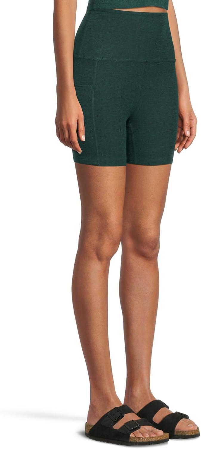 imageBeyond Yoga Womens Spacedye Keep Pace Pocket 5quot ShortsDark Spruce Green Heather