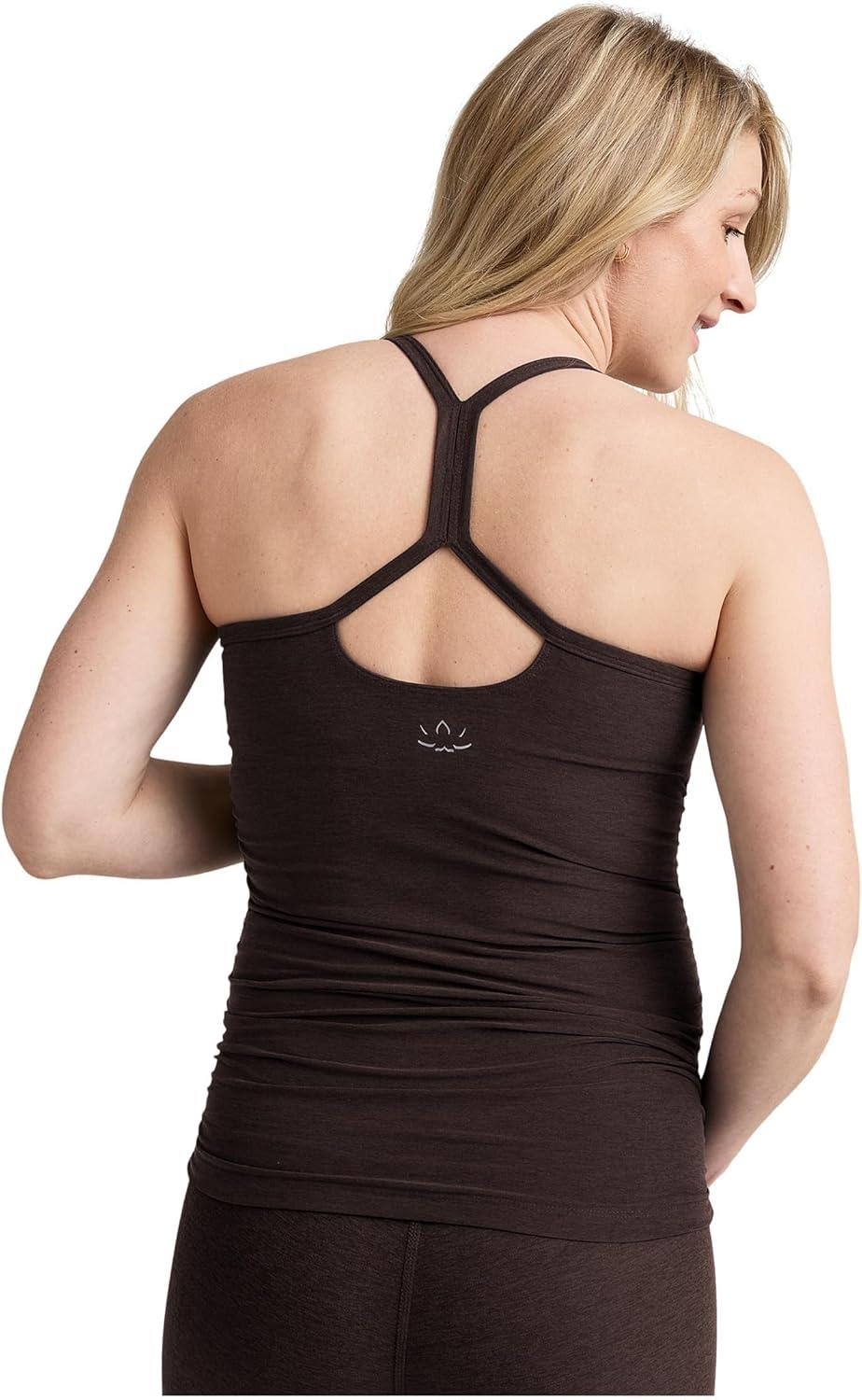imageBeyond Yoga Womens Spacedye Keep Your Cool Maternity Slim Racerback TDark Chocolate Heather