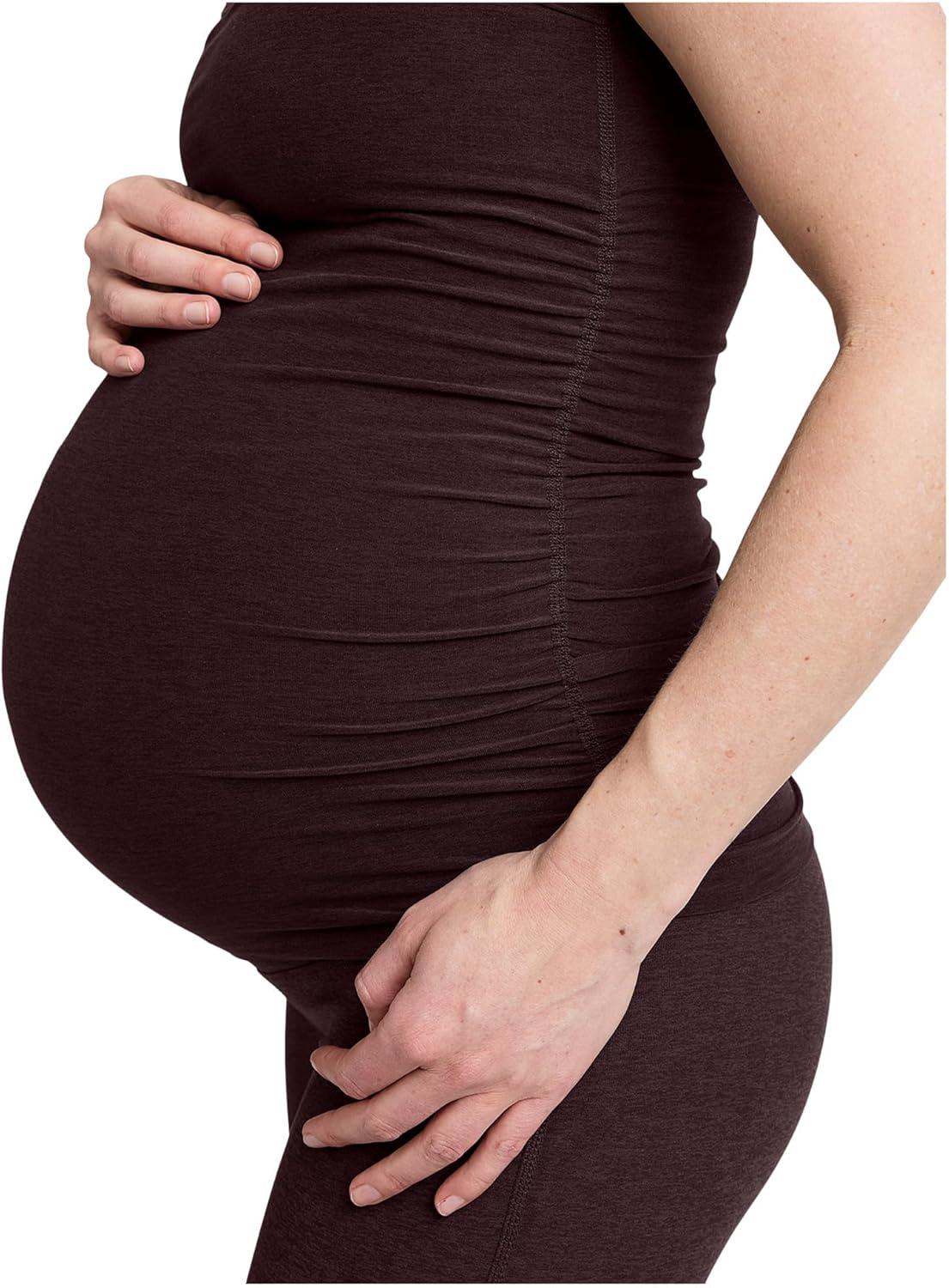 imageBeyond Yoga Womens Spacedye Keep Your Cool Maternity Slim Racerback TDark Chocolate Heather