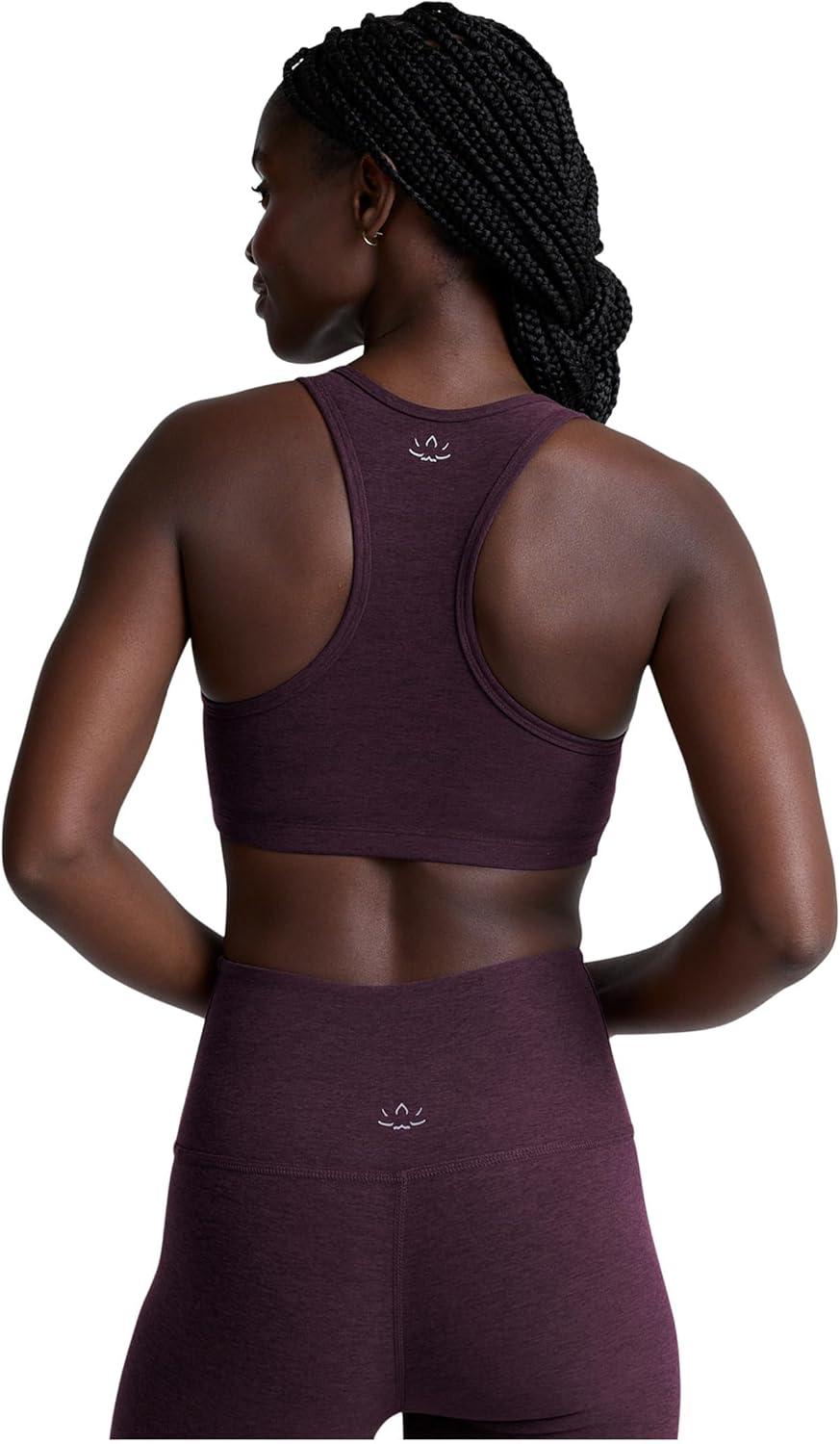 imageBeyond Yoga Womens Spacedye Lift Your Spirits BraEggplant Purple Heather