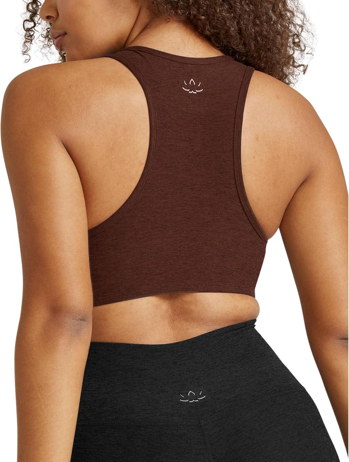 imageBeyond Yoga Womens Spacedye Lift Your Spirits BraTrue Chocolate Heather