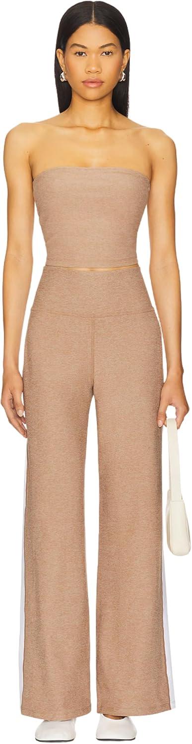 imageBeyond Yoga Womens Spacedye Line Up Strapless Cropped TopDesert SandCloud White