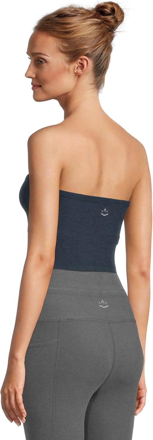 imageBeyond Yoga Womens Spacedye Line Up Strapless Cropped TopNocturnal NavyCloud White