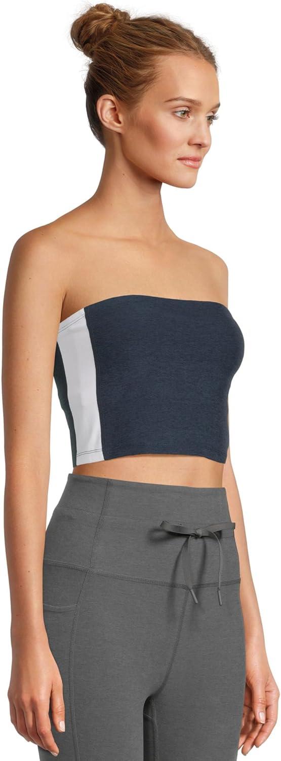 imageBeyond Yoga Womens Spacedye Line Up Strapless Cropped TopNocturnal NavyCloud White