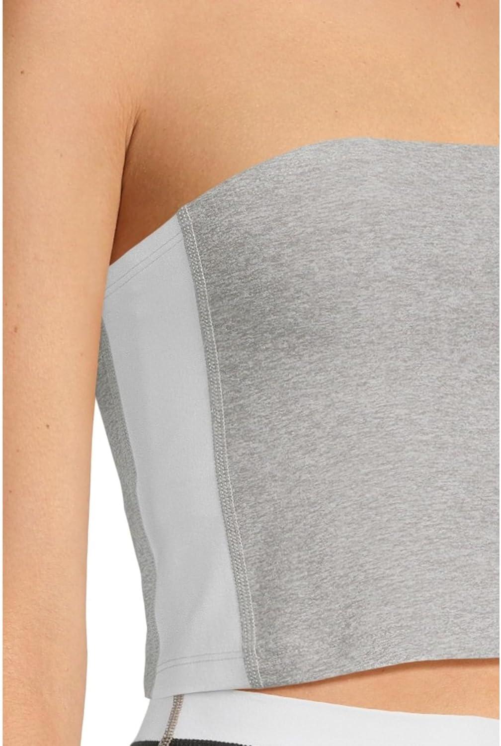 imageBeyond Yoga Womens Spacedye Line Up Strapless Cropped TopSilver MistCloud White