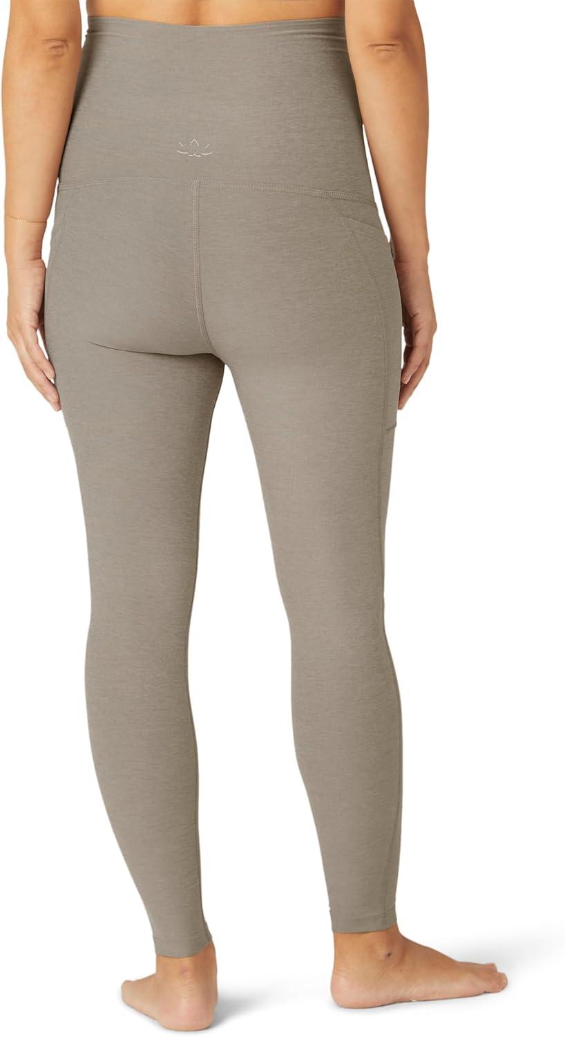 imageBeyond Yoga Womens Spacedye Love The Bump Maternity Pocket Midi LeggingBirch Heather