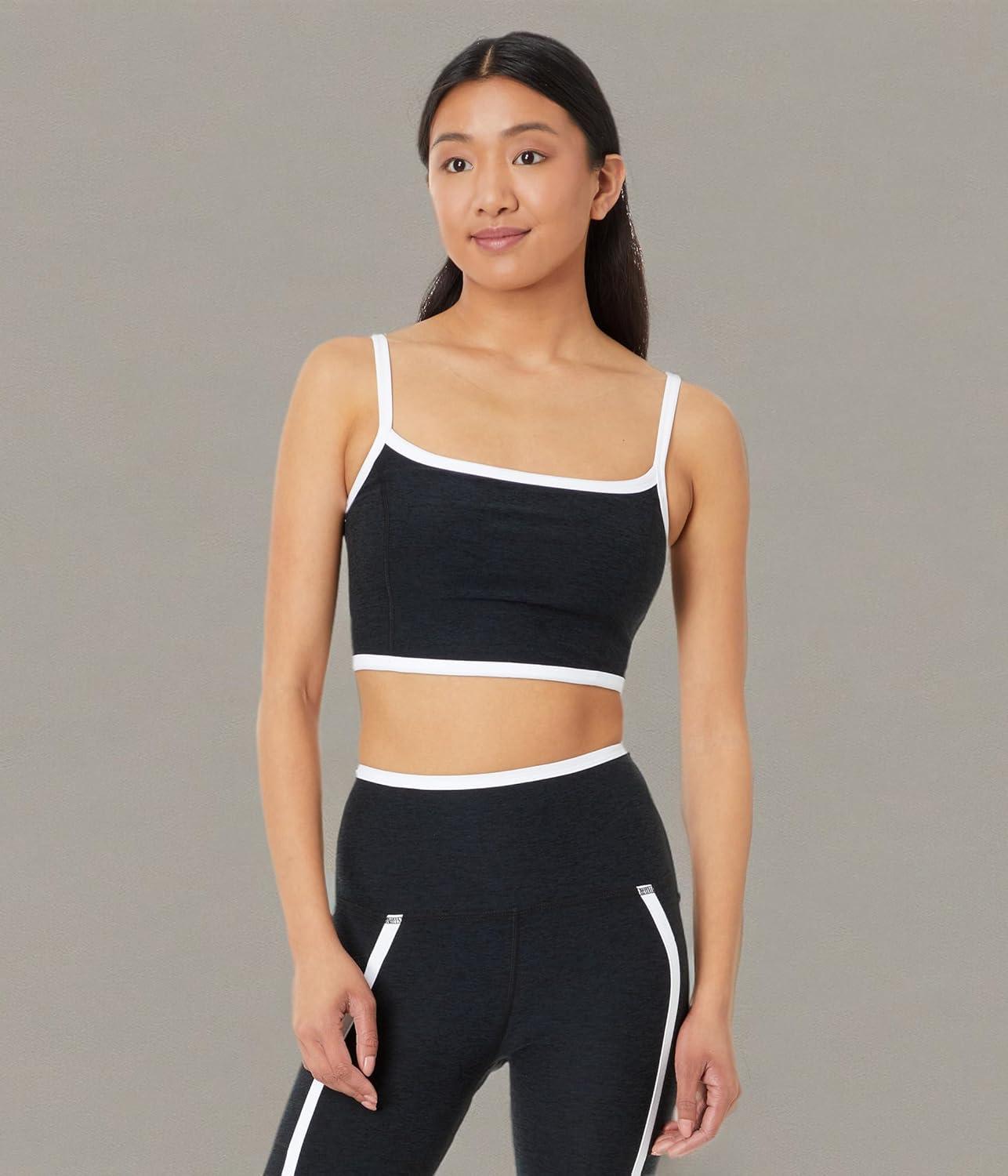 imageBeyond Yoga Womens Spacedye New Moves High Cropped TankDarkest Night