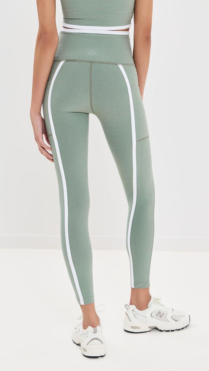 imageBeyond Yoga Womens Spacedye New Moves High Waisted Midi LeggingsGrey SageCloud White