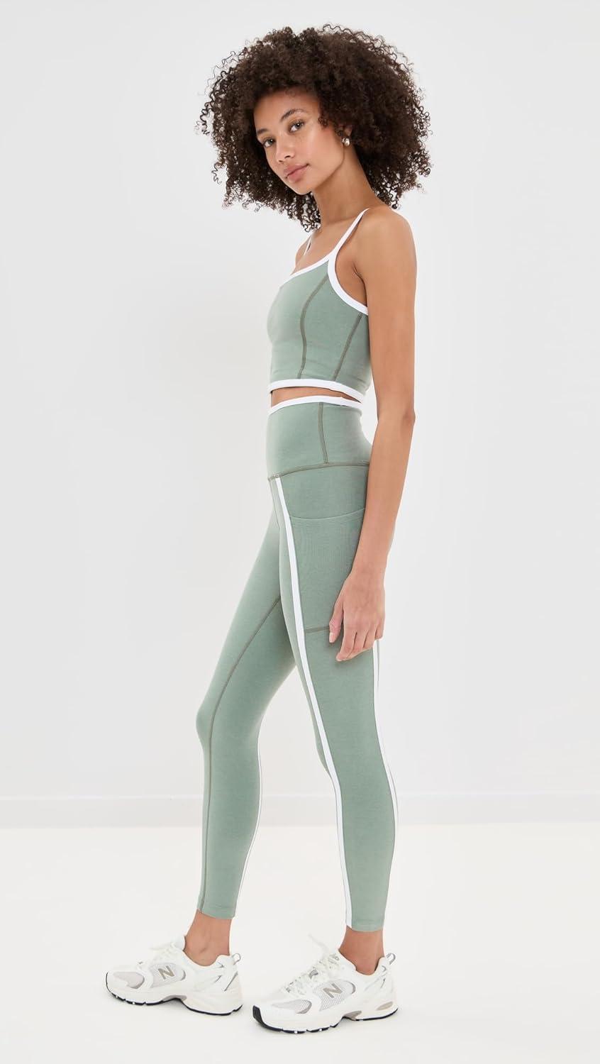 imageBeyond Yoga Womens Spacedye New Moves High Waisted Midi LeggingsGrey SageCloud White