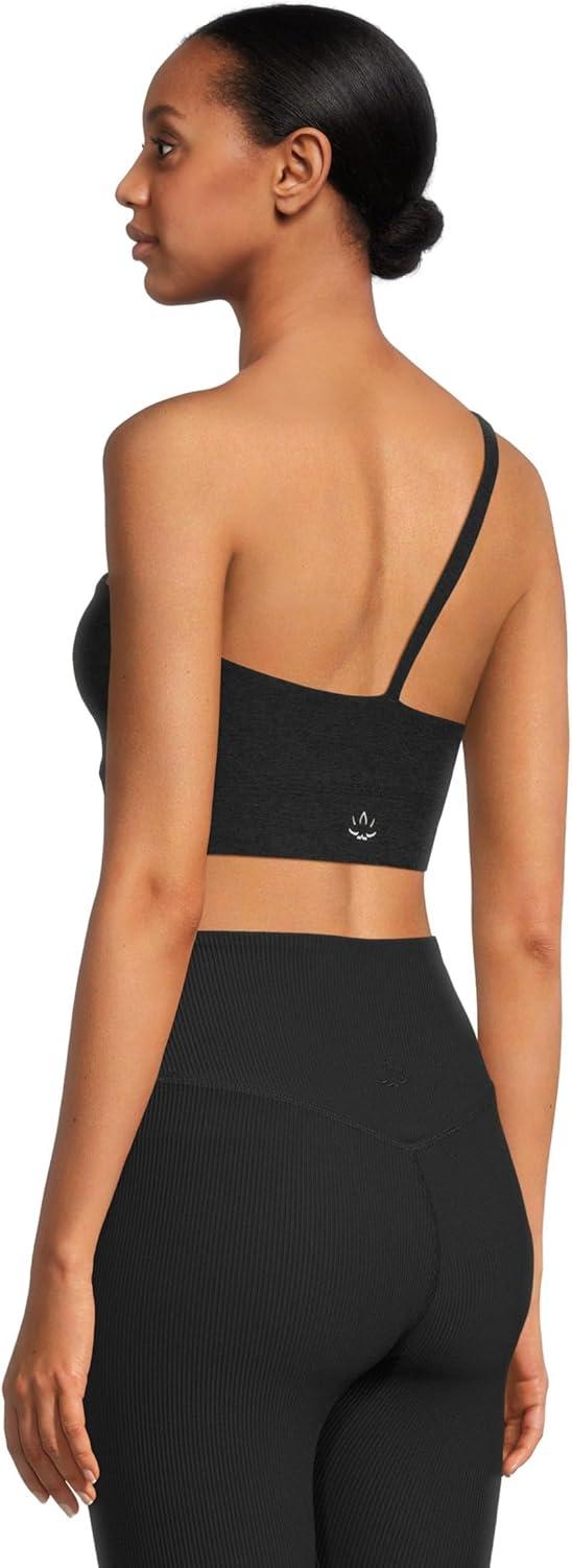 imageBeyond Yoga Womens Spacedye One Shoulder Long Line Light Support BraDarkest Night