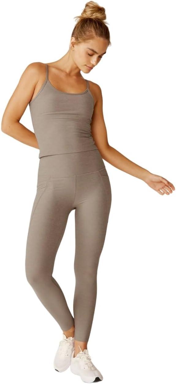 imageBeyond Yoga Womens Spacedye Out of Pocket HighWaisted Midi LeggingBirch Heather