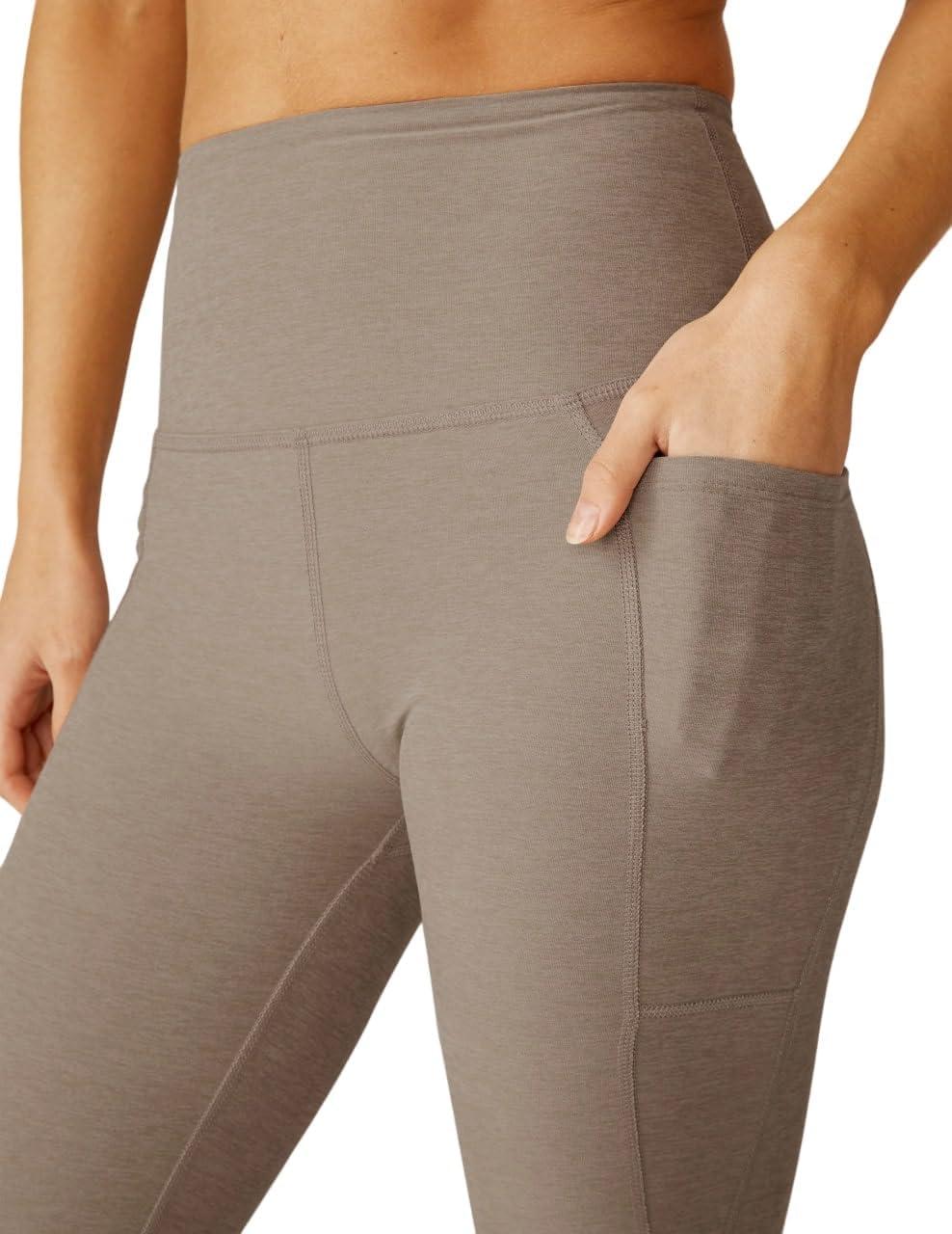 imageBeyond Yoga Womens Spacedye Out of Pocket HighWaisted Midi LeggingBirch Heather