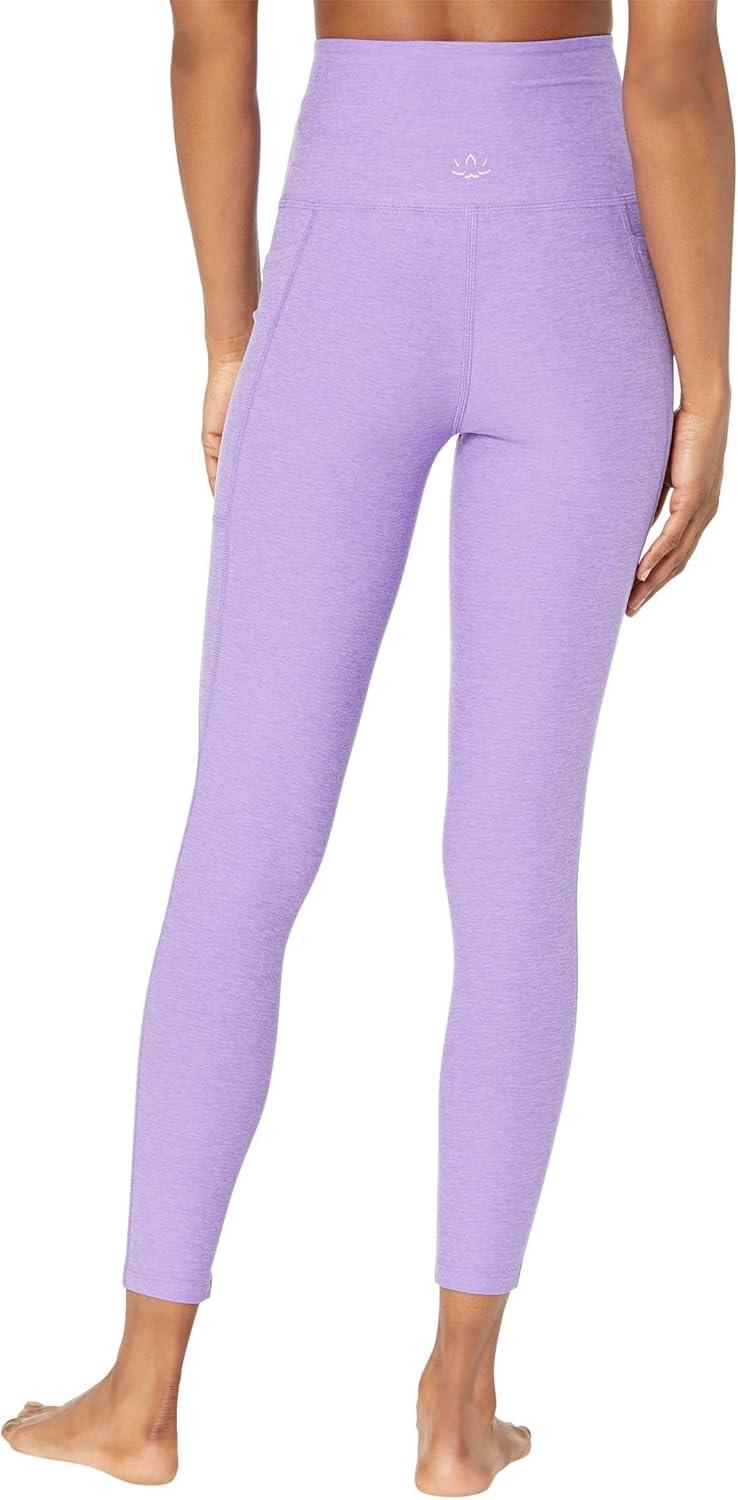 imageBeyond Yoga Womens Spacedye Out of Pocket HighWaisted Midi LeggingBright Amethyst Heather