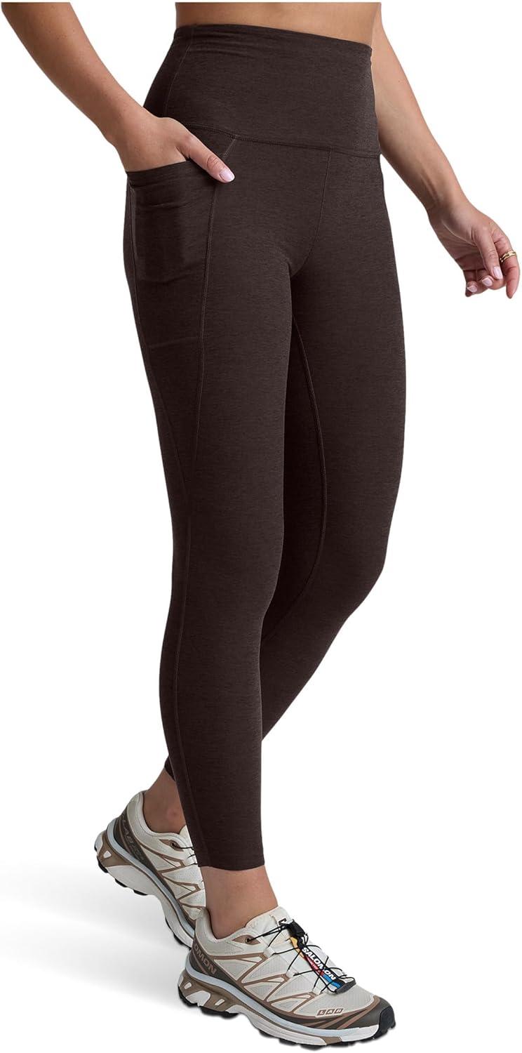 imageBeyond Yoga Womens Spacedye Out of Pocket HighWaisted Midi LeggingDark Chocolate Heather