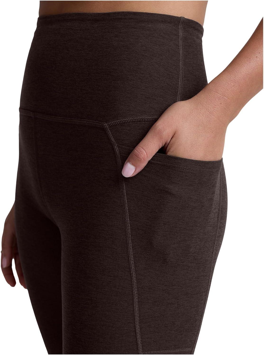 imageBeyond Yoga Womens Spacedye Out of Pocket HighWaisted Midi LeggingDark Chocolate Heather
