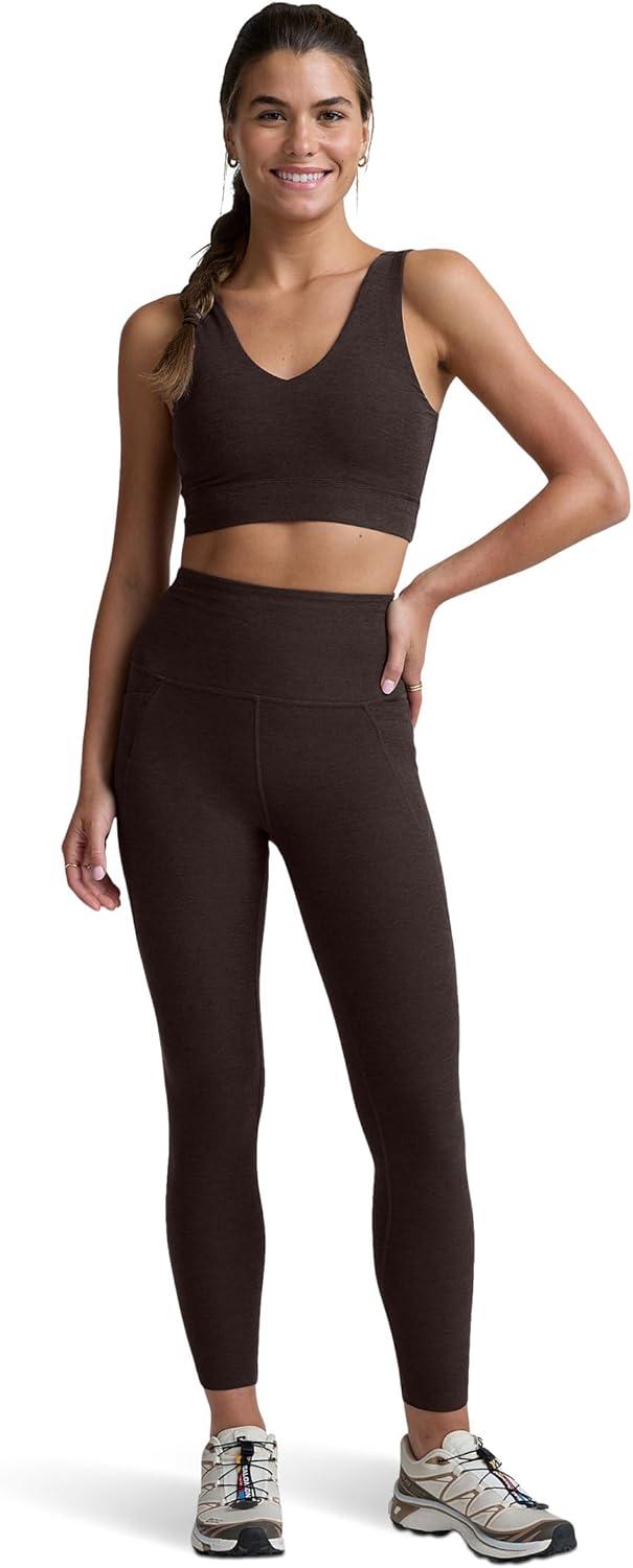 imageBeyond Yoga Womens Spacedye Out of Pocket HighWaisted Midi LeggingDark Chocolate Heather