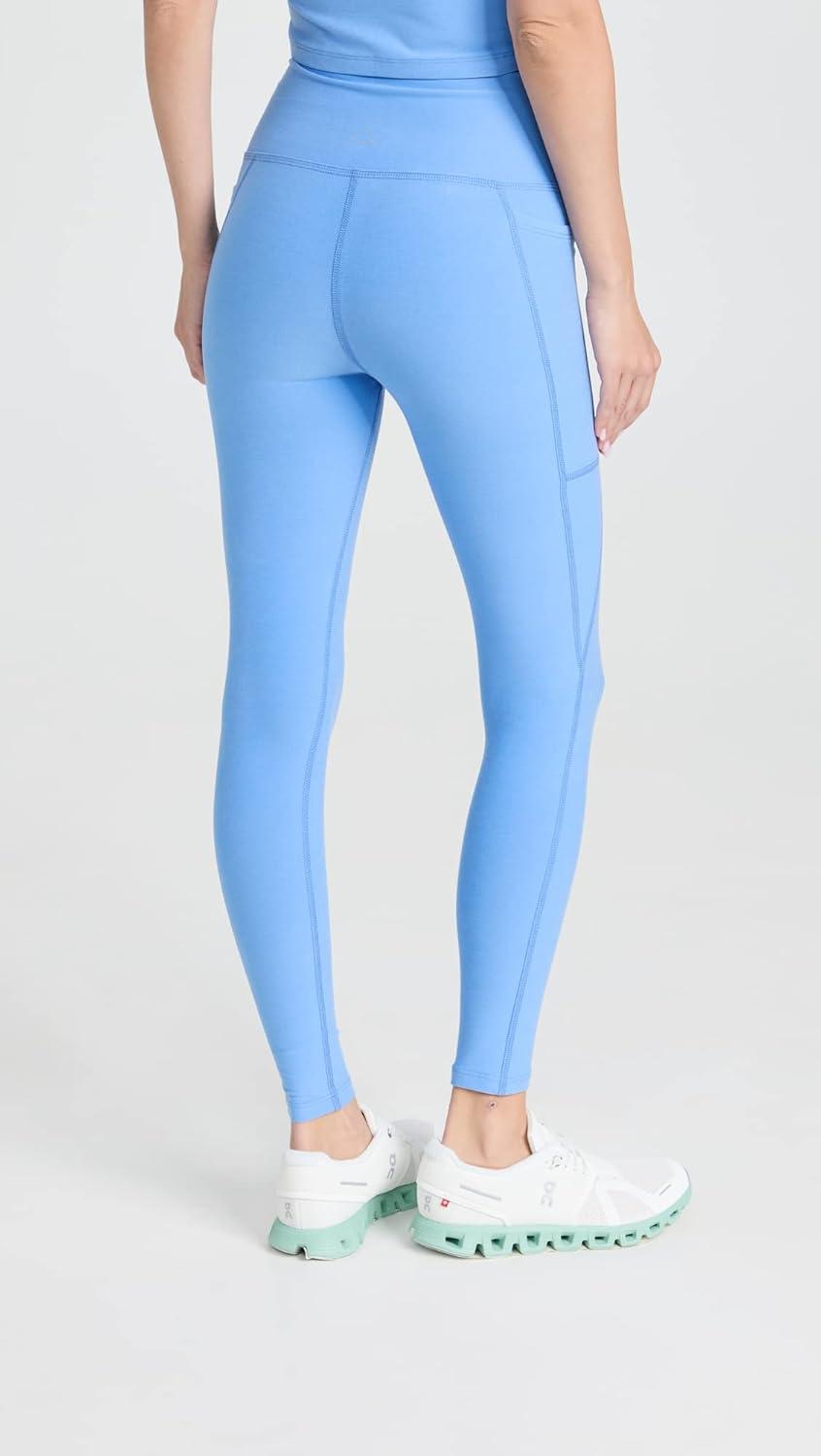 imageBeyond Yoga Womens Spacedye Out of Pocket HighWaisted Midi LeggingFlower Blue Heather