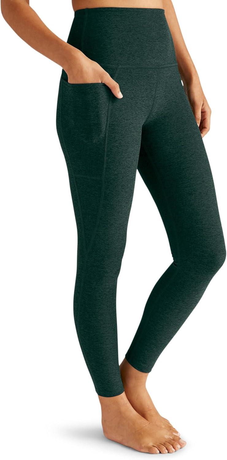 imageBeyond Yoga Womens Spacedye Out of Pocket HighWaisted Midi LeggingMidnight Green Heather