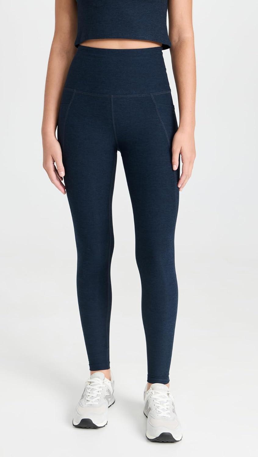 imageBeyond Yoga Womens Spacedye Out of Pocket HighWaisted Midi LeggingNocturnal Navy